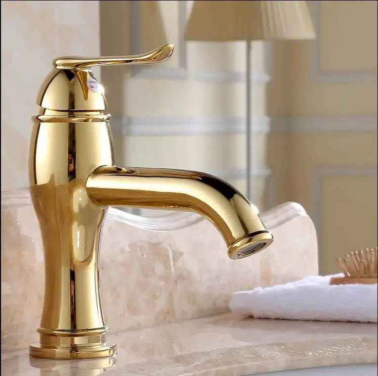 

Classic Gold Faucet Bronze Brushed Sink Tap Classic Vintage Basin Sink Mixer Double Handle Basin taps kpah