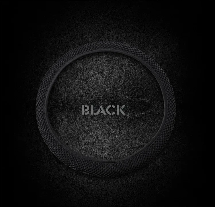 Black Сэндвич ткань ручной работы чехол на руль воздухопроницаемость нескользящий Универсальный подходит для большинства автомобилей Стайлинг руль - Название цвета: Black