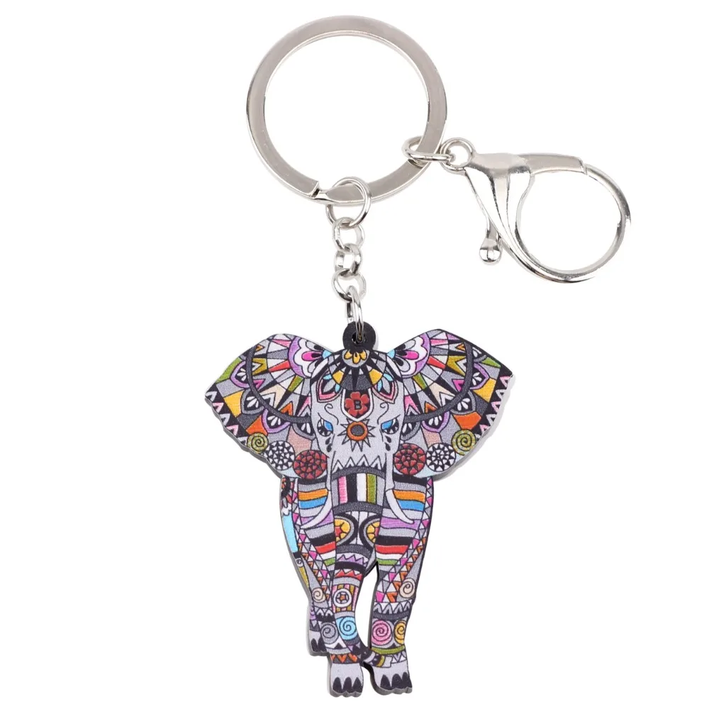 Bonsny акриловое ювелирное изделие для собаки джунгли слон животное брелок ключей