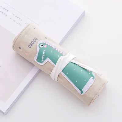 NO.8 1 шт. чехол для карандашей с рисунками животных из мультфильмов, школьный холщовый рулонный мешочек для макияжа, кисточка для хранения карандашей, коробка для детской картины как подарки, принадлежности - Цвет: NO.8
