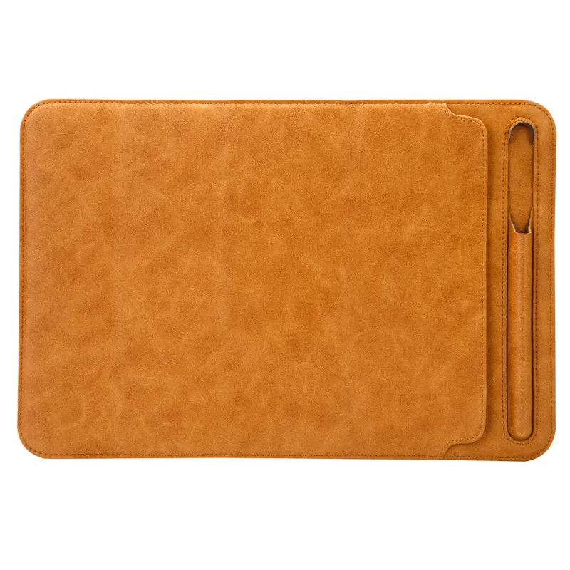 Jisoncase рукав сумка для iPad Pro 11 дюймов Микрофибра защитный чехол Магнитная подставка складной чехол для нового Ver. Apple ручка - Цвет: Brown