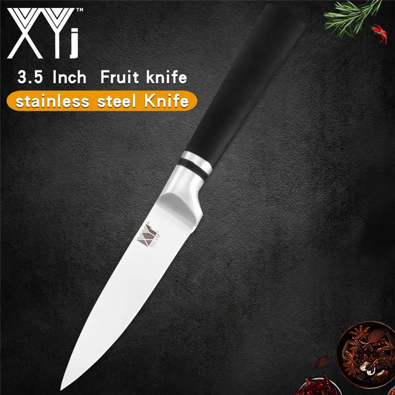 L.3.5 paring knife XYj 6 шт. набор кухонных ножей из нержавеющей стали с нескользящей ручкой 7cr17 лезвие шеф-повара для нарезки хлеба Santoku нож для очистки овощей - Цвет: L.3.5 paring knife