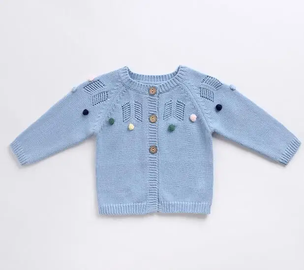 83010 Blue coat Модная одежда для маленьких девочек; детский вязаный кардиган; Верхняя одежда с круглым вырезом для малышей; свитера; одежда для малышей; куртка принцессы для девочек - Цвет: 83010 Blue coat