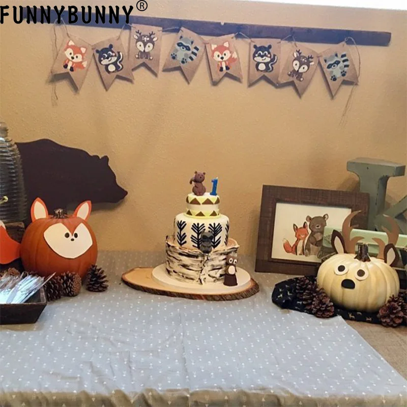 FUNNYBUNNY животные лиса белка олень енот Pull Flag день рождения белье ласточкин хвост