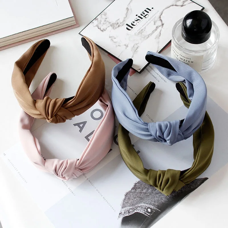 

New summer hair headdress cloth broadside pressure Bow Headband knot head hoop