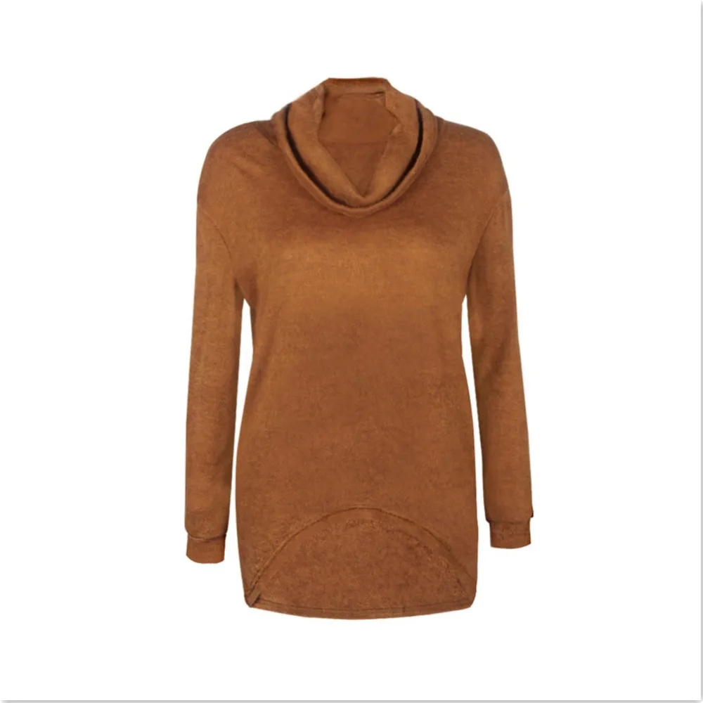 2017 Casual Wild Wear Solid Female Pullovers Full Sleeve Turtleneck Autumn Winter Loose Thin Asymmetrical Women's Sweater S-XL | Женская