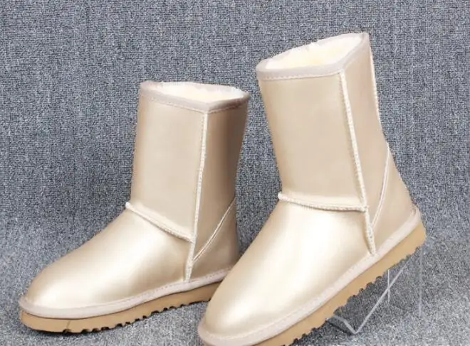25 beige Женские зимние ботинки; женская обувь; zapato mujer; зимние ботинки; австралийские непромокаемые ботильоны; женские белые ботинки с черным принтом - Цвет: 25 beige