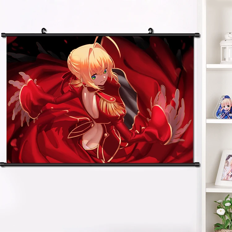 Японская игра Аниме FGO Fate/Экстра Nero сабля прокрутки плакат манга настенные