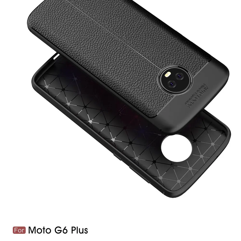 Skin Painting Non Slip Armor Shock Absorption Carbon Fiber Texture Soft TPU Full Protection Phone Case For Motorola Moto G6 Plus |