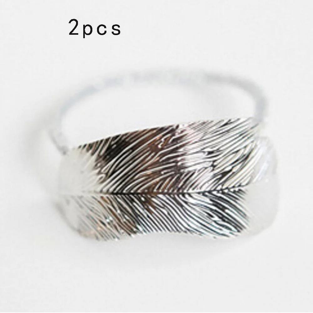 2pcs silver Модные женские туфли женские листьев Волосы Группа веревки оголовье упругой держатель хвост Вечерние отпуск лентой Женские аксессуары для волос - Цвет: 2pcs silver
