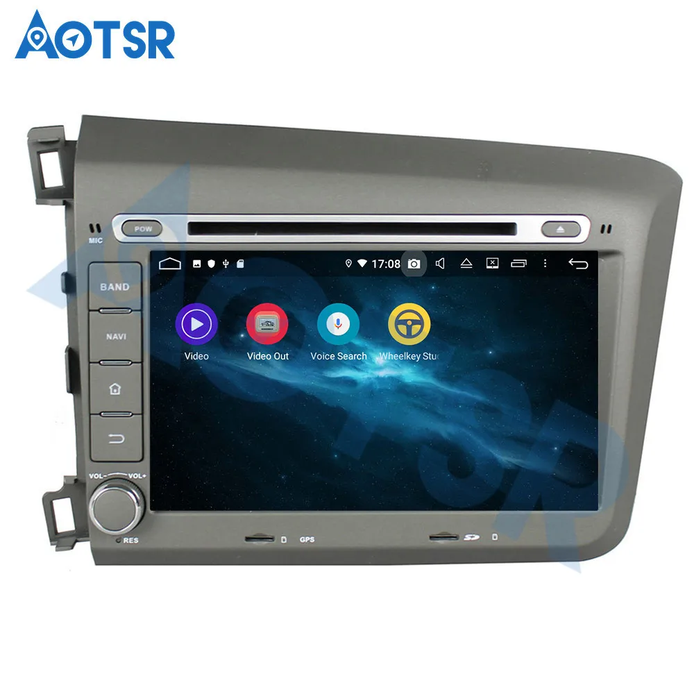 Автомагнитола для Honda Civic 2012 2015 мультимедийный проигрыватель с DSP IPS Android 9 0 4 Гб + 64