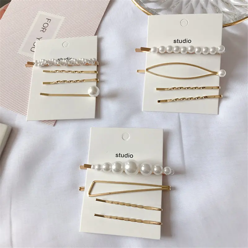 Модная заколка для волос с жемчугом 4 шт. волос|Шпильки и заколки волос| |