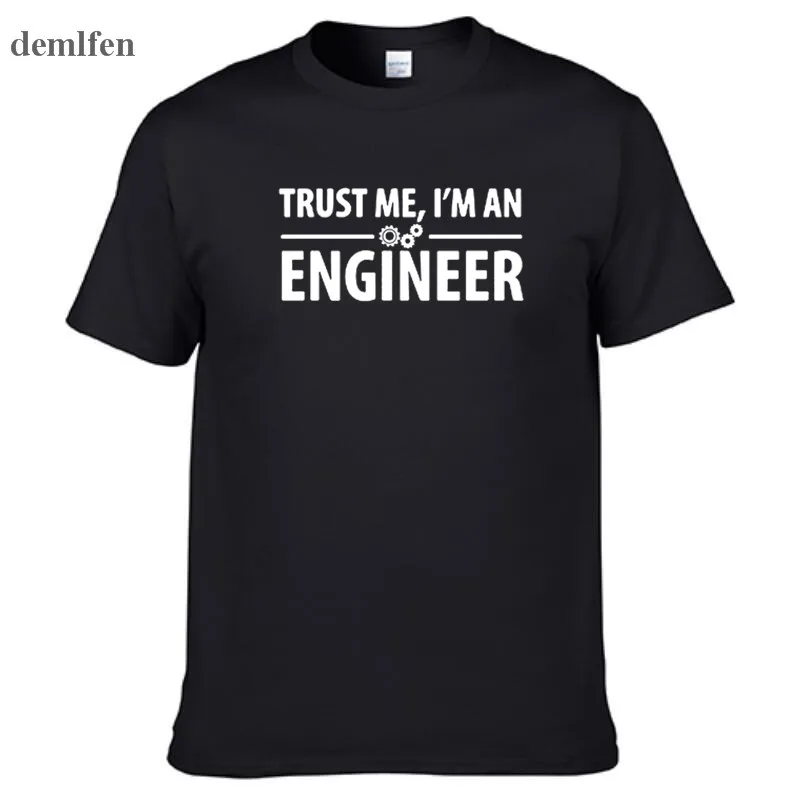 Funny New Fashion Trust Me I Am An Engineer T Shirt Men Custom Pattern Cotton Male T-shirt Casual Short Sleeve Tops Tees Summer | Мужская