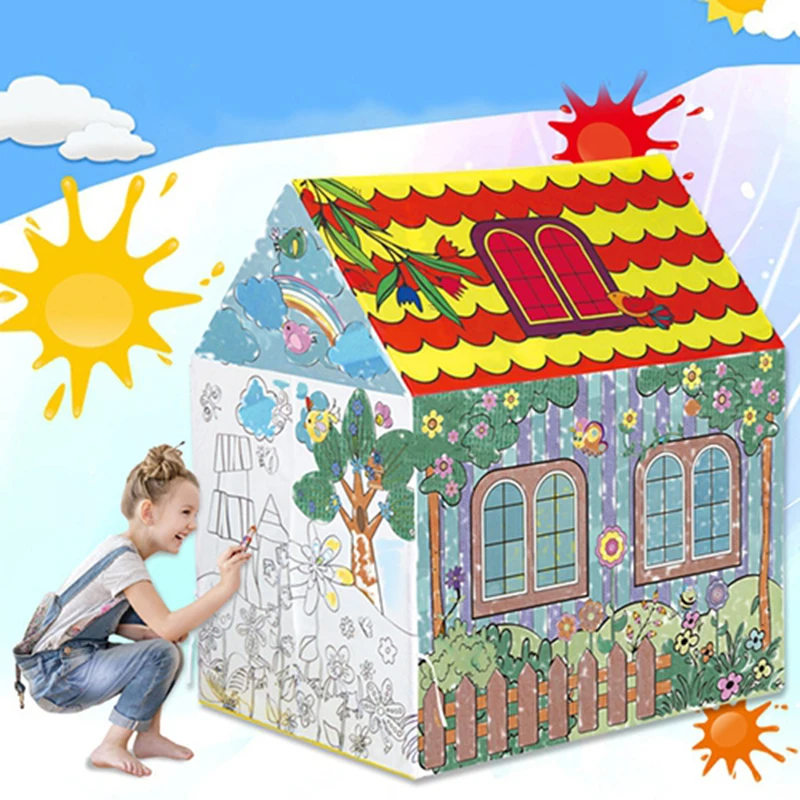 Детская палатка окрашенные граффити Раскраска детский игровой домик