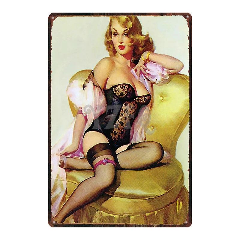 Hilda размера плюс Pin Up Girl Оловянная металлическая табличка металлическая винтажная настенная паба Кафе Магазин домашний Арт Декор Железный плакат Куадрос DU-2643 - Цвет: DU2646