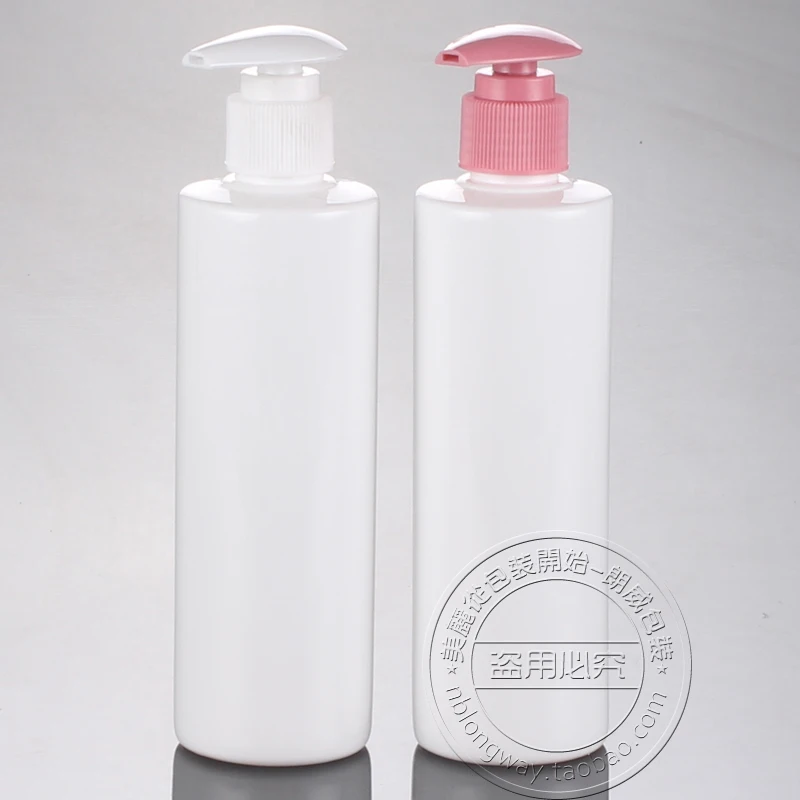 

R24-250ml White Flat Shoulder Heart Spiral Pump Bottle Cosmetic Bottle 10pcs/lot