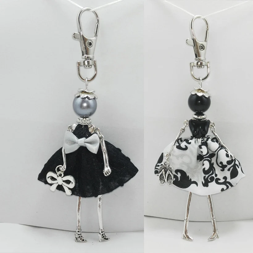 YLWHJJ новинка женская кукла черный брелок сплав ручная работа милый для ключей