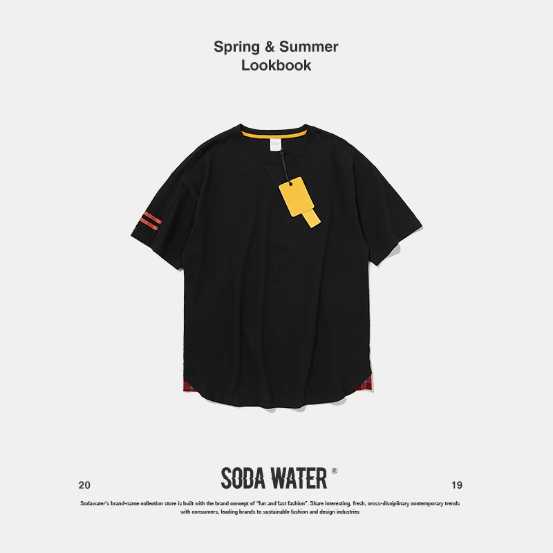 SODA WATER 2019 Summer Tshirt Slim Fit Fitness Solid Colour T shirt Male Men Tops Brand Clothing Streetwear Tee 91162S|Мужские