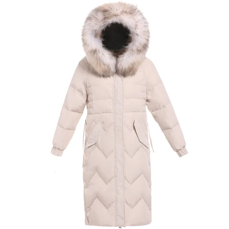 

Winter Women Jacket 2018 New Medium Long Thickening Female Down Jacket Fashion Fur Collar Slim Hooded Loose Ladies Parkas Cw271