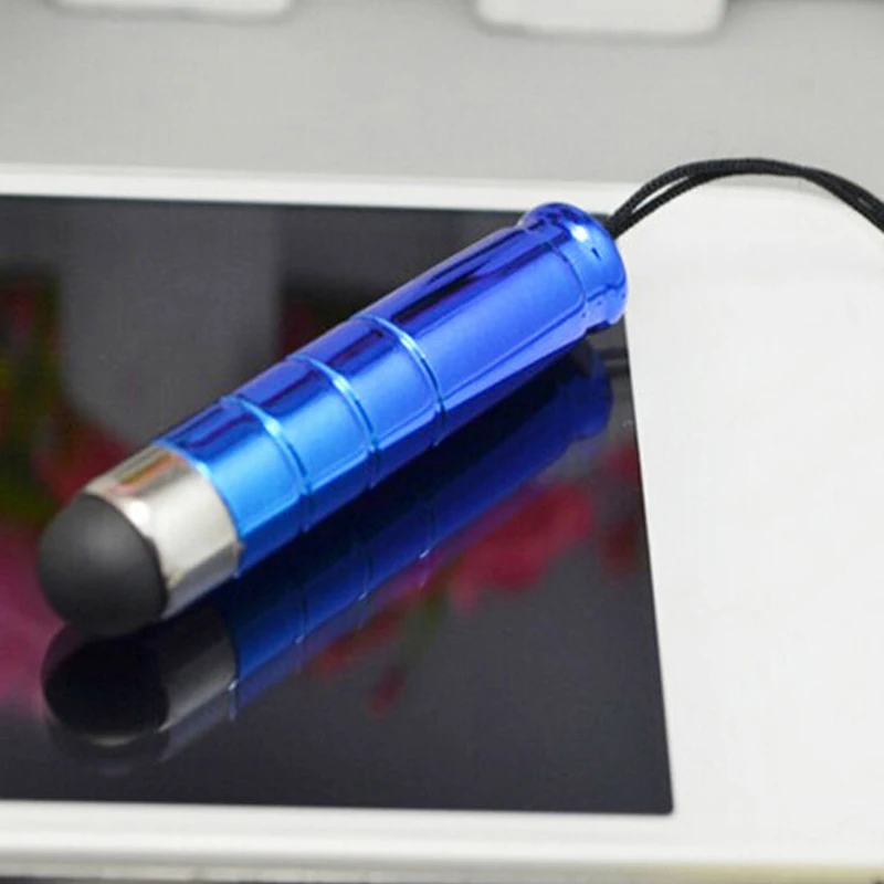 100 шт./лот стилус с ремешком для емкостного сенсорного экрана ручка мобильных