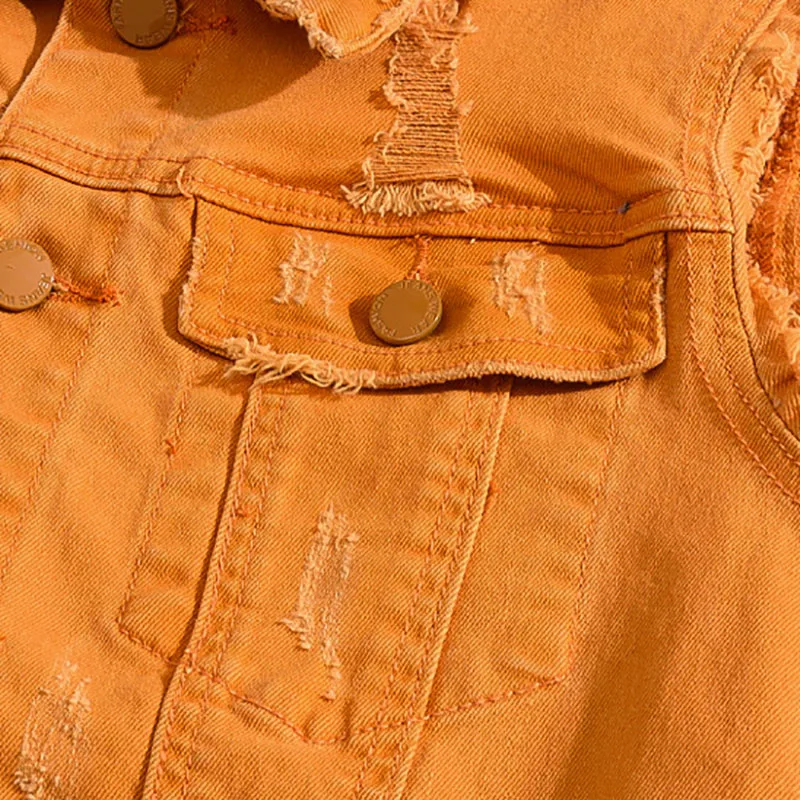 SHIFUREN New Fashion 2017 Men Ripped Denim Vests Single Breasted Sleeveless Jeans Jackets Cowboy Frayed Plus Size | Мужская одежда