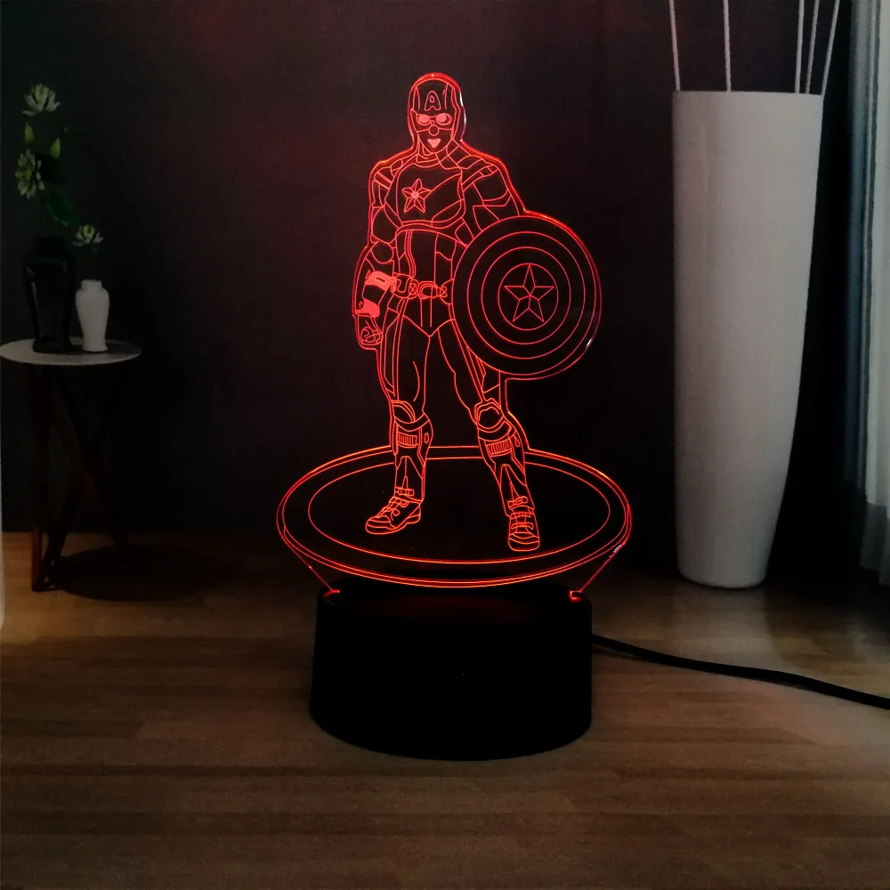 2019 популярный 3D мультфильм Marvel фигурка Капитан Америка украшение атмосфера
