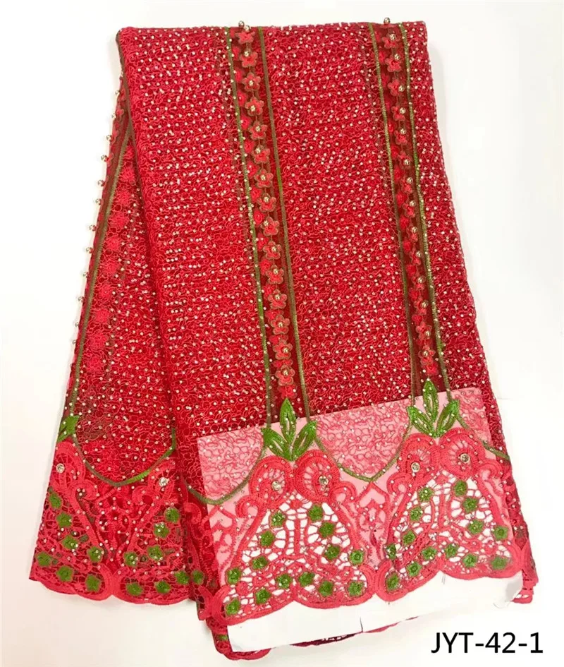 Same design african french net lace fabric with rhinestones high quality tulle for sewing clothing JYT-42 | Дом и сад