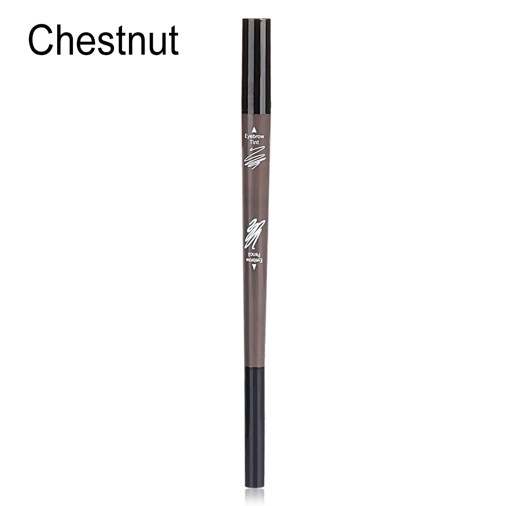 chestnut Карандаш для бровей+ тинт для бровей, жидкий, водостойкий, 24 часа, долговечный, для бровей, тату, Тонирующая ручка, двойная головка, супер тонкая, для бровей, линия, ручка - Цвет: chestnut