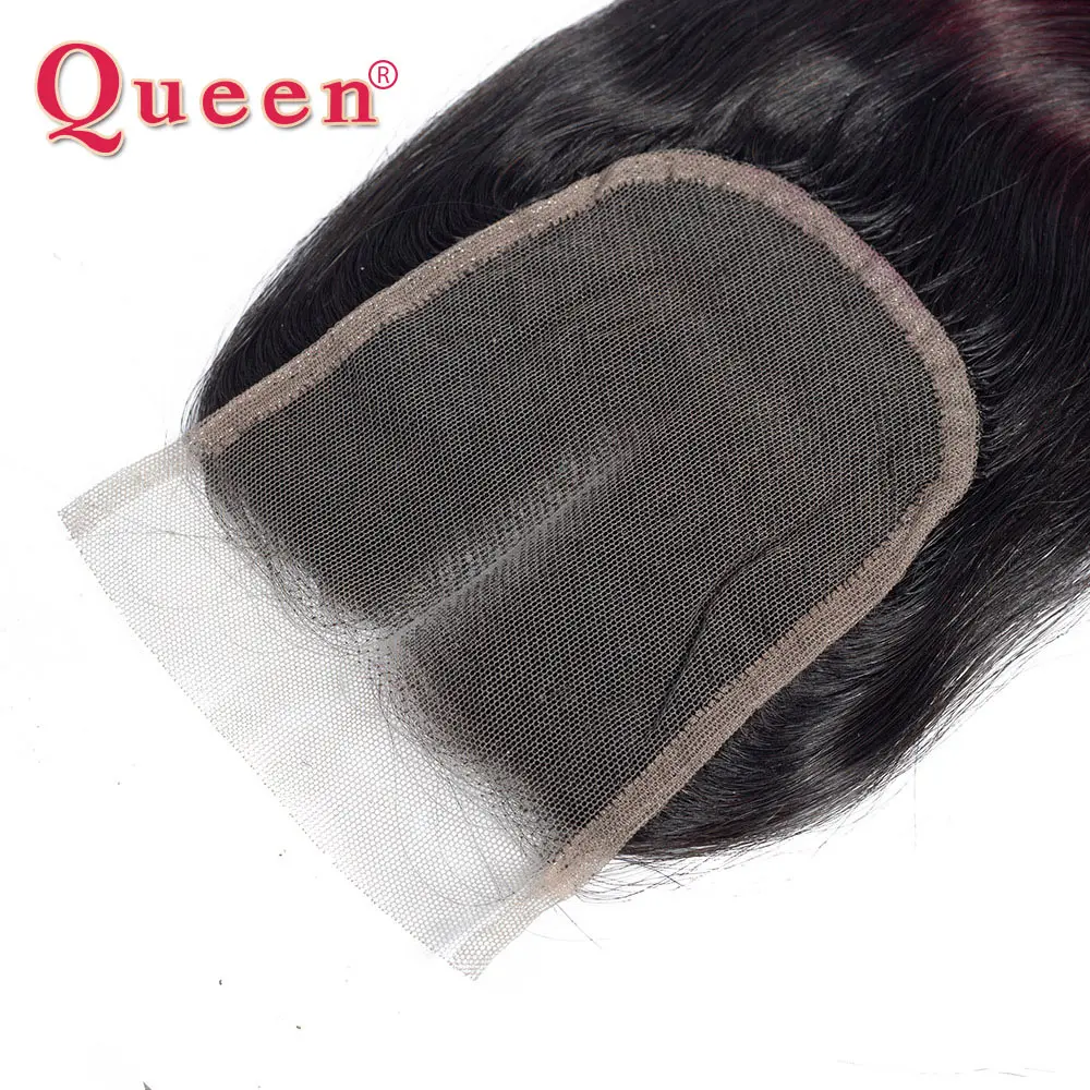 Queen hair Products бразильские пучки с закрытием Remy hair B/99J двухцветные Омбре человеческие волосы для тела плетение 3/4 пучков с закрытием