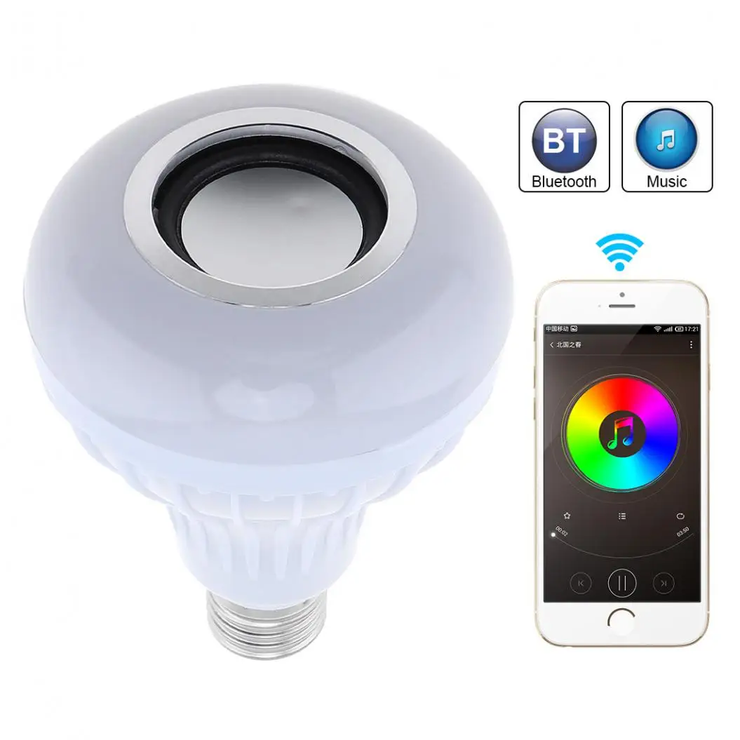 12 Вт E27 RGB Bluetooth динамик светодиодная Волшебная Лампочка Поддержка