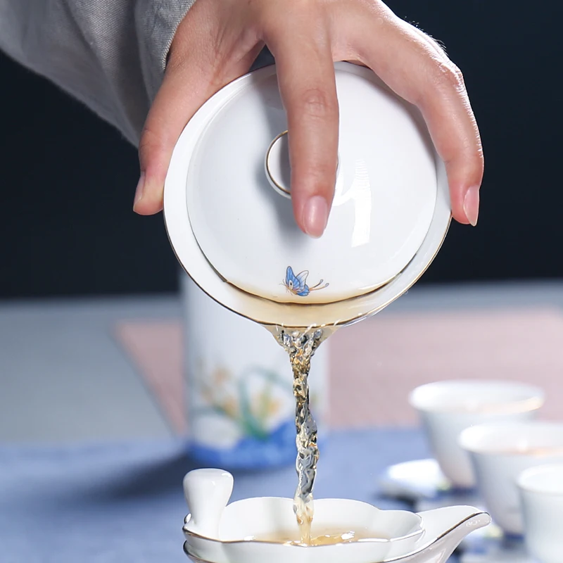 150 мл Gaiwan керамический чайный горшок мастер-чашка чайник сине-белый фарфор