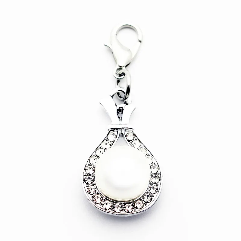 New Style 20pcs/lot Metal Purse Crystal Pearl Dangle Charms Lobster Clasp For Women Earring Necklace Bracelet DIY Jewelry | Украшения и