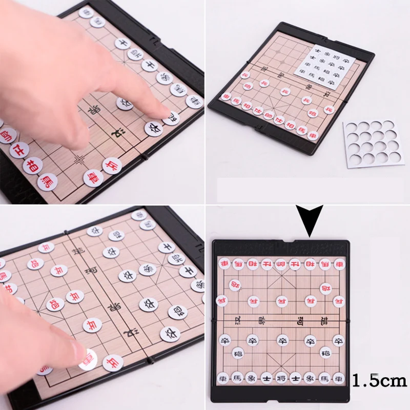 Новые Классические Пластиковые кнопки магнитные китайские шахматы Складная