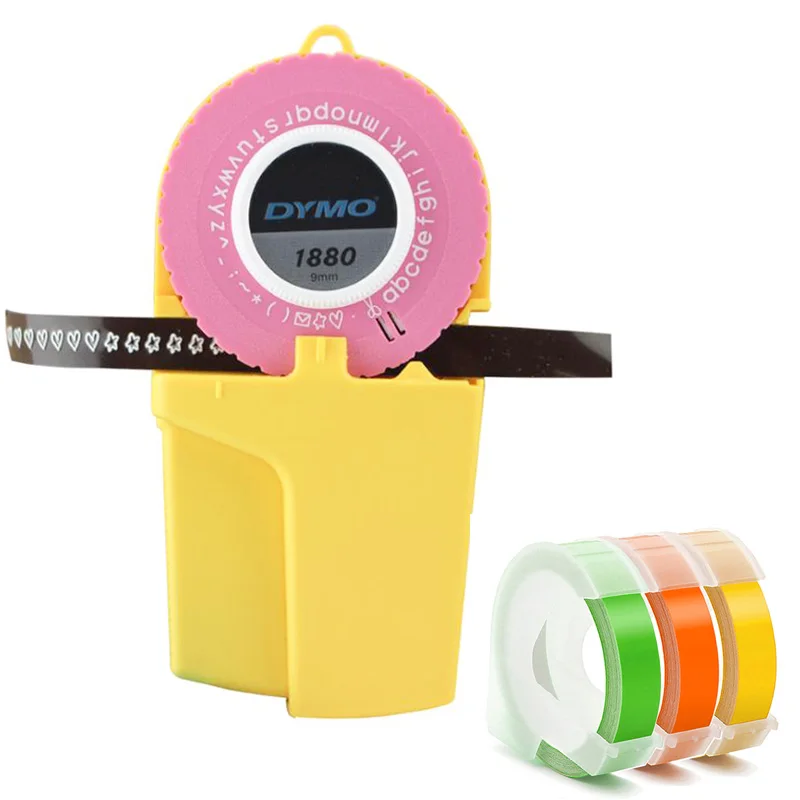 machine with 3 label Dymo 1880 DIY ручной производитель этикеток для 9 мм тиснения пластиковых лент этикеток для Dymo1880 ручной принтер этикеток ручной принтер - Цвет: machine with 3 label