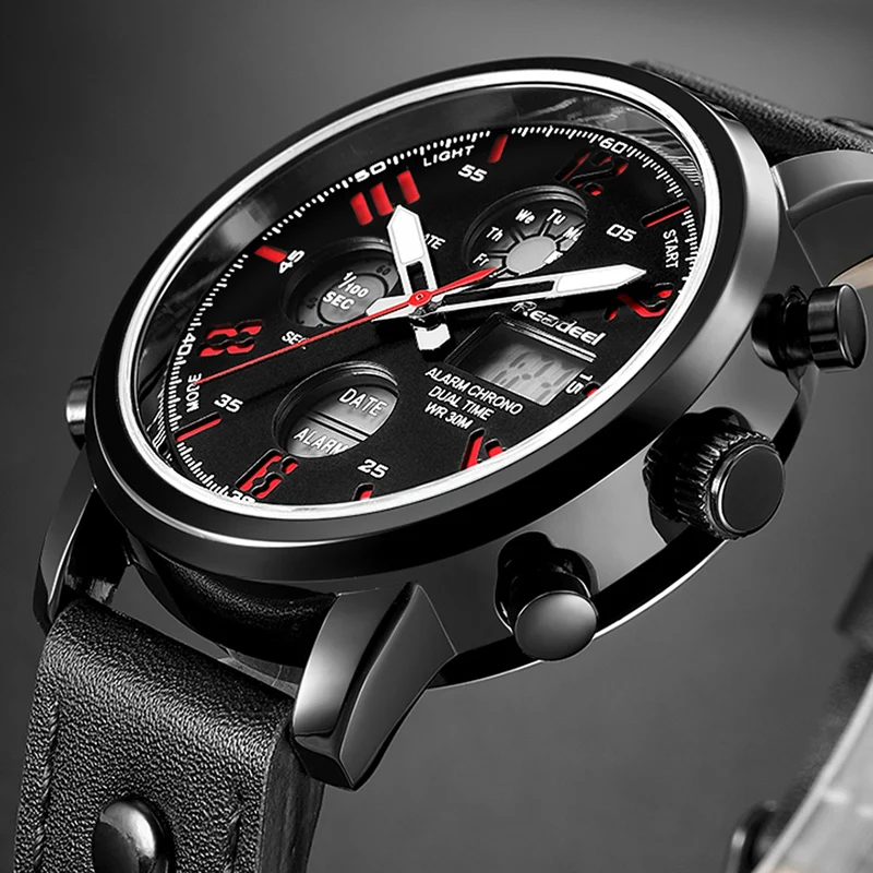 Часы наручные мужские цифровые кварцевые спортивные водонепроницаемые