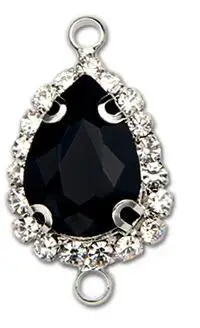 black 10 шт., браслет с двумя отверстиями, серьги с застежками, крючки, стеклянные хрустальные стразы, застежка для самостоятельного изготовления ювелирных изделий для ушей - Цвет: black