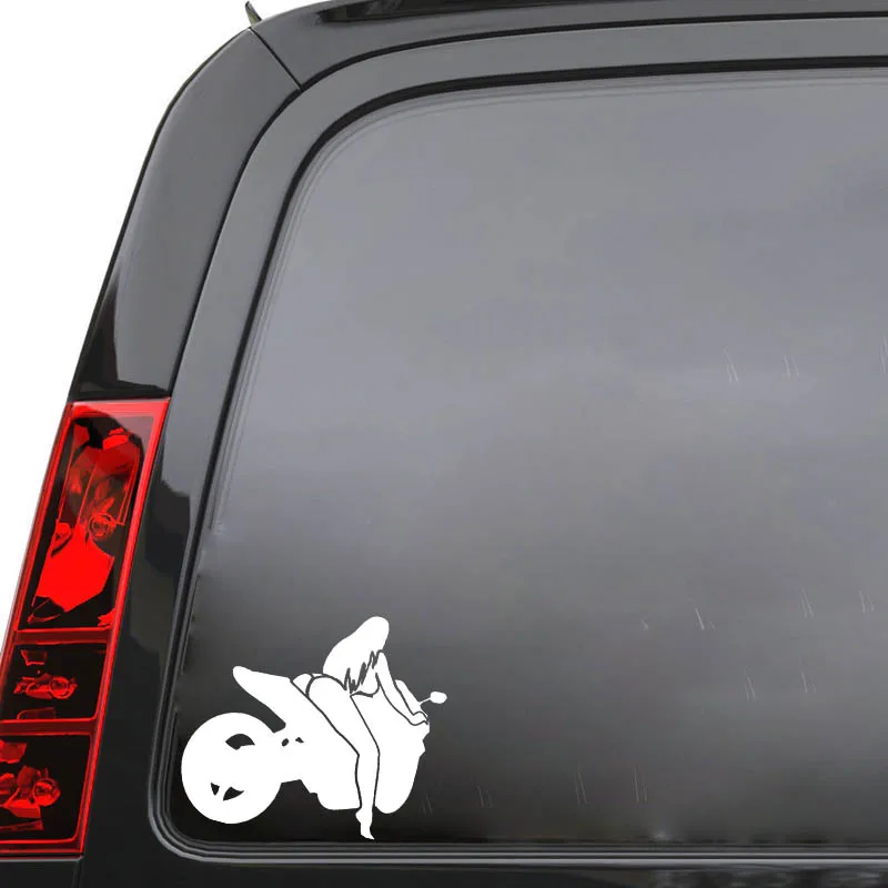 YJZT 13.4*14.3CM Interesting Motor Sexy Girl Car Sticker Vinyl Decal Black/Silver Popular Style Silhouttte Design C20-1103 | Автомобили и