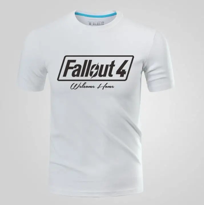 Футболки с принтом игры Fallout 4 wecome Home, мужские повседневные летние футболки из хлопка с коротким рукавом, модная футболка высокого качества