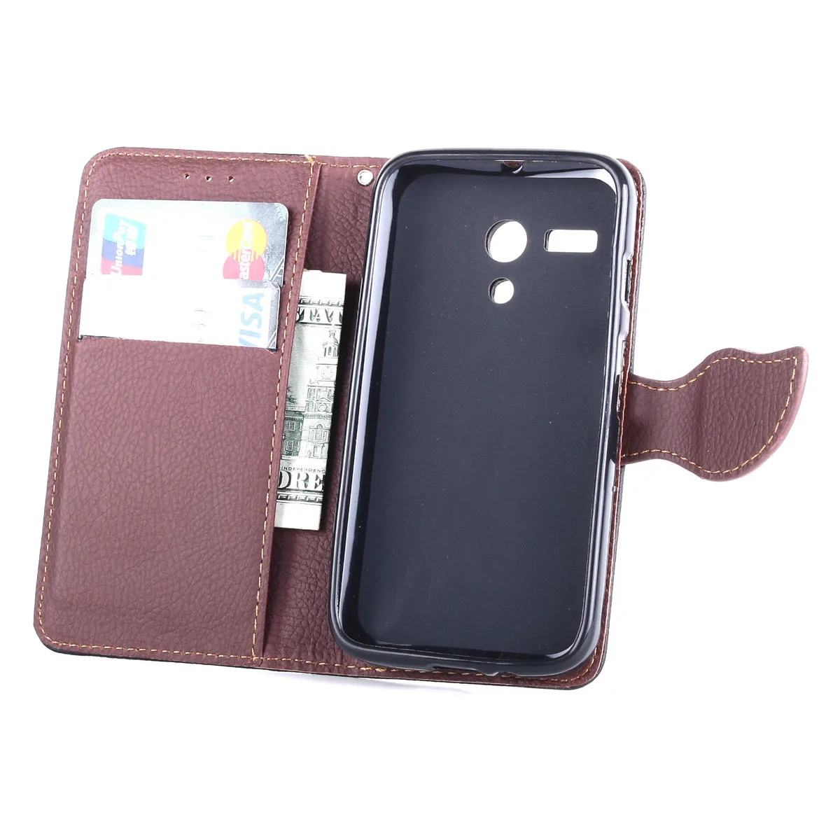 Hatoly для Motorola Moto G1 кожаный флип-чехол бумажник чехол для Motorola Moto G1 XT1031 Мягкий силиконовый чехол для телефона держатель карты