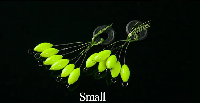 60 шт.(10 упаковок) овальный поплавок Seven-satr Float Mixedcolor 6 в 1 Space Bean Carp Fishing accessories Pesca Fishing Buoy X348 - Цвет: yellow (S)