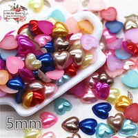 5810mm mix color heart pearl beads abs resin flatback simulated pearl beads jewelry diy accessories