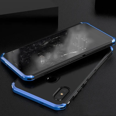 Чехлы для xaio mi x 2 S Чехол Capa с жесткой задней панелью металлический бампер Бизнес крышка чехол для телефона для mi x 2 S mi x2S металлический защитный чехол для телефона - Цвет: black and blue