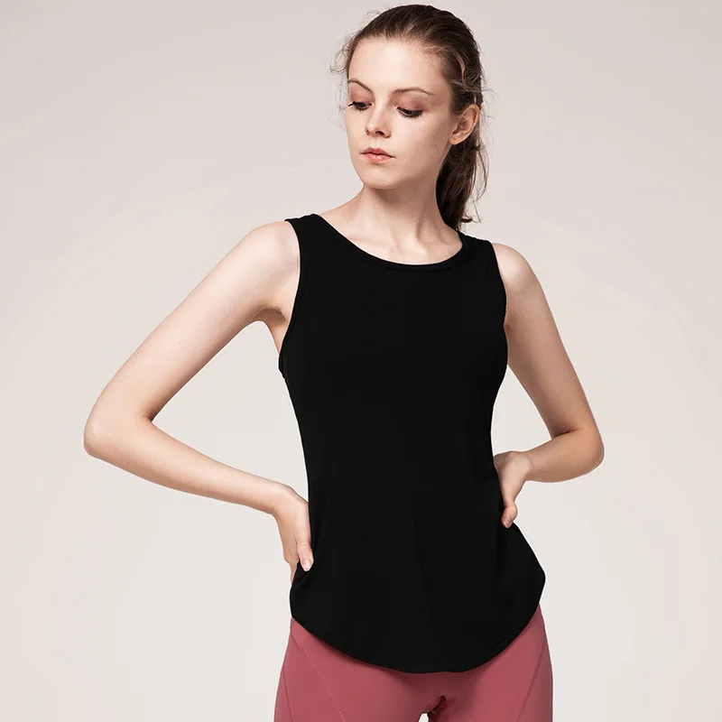 Женская стильная крутая свободная нейлоновая спандекс Dri Fit Dance Yoga гимнастический спортивный фитнес безрукавка для тренировки Топы - Цвет: Черный