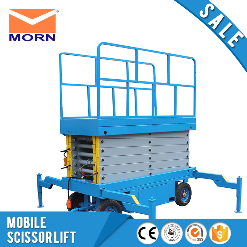 Небольшой мобильный ножничный подъемник Высота платформы 4 м 2000 кг загрузка