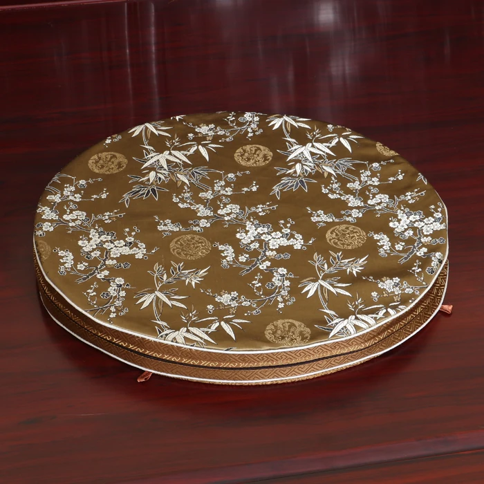 Luxury Floral Thick Seat Cushion Round Sofa Mat High End Chinese Mulberry Silk Chair Cushions Home Decor Seat Pad