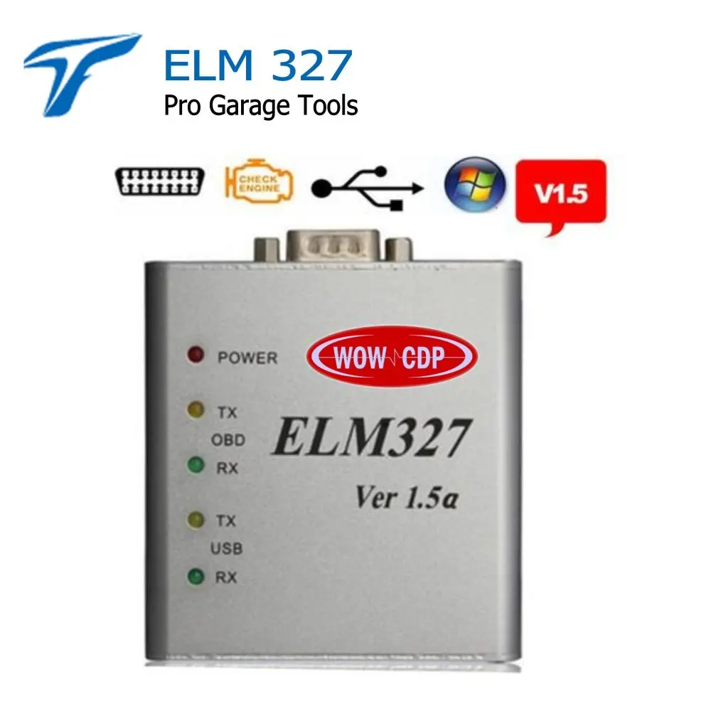 Wow CDP алюминиевый ELM327 V1.5 USB ELM 327 V1.5a OBD2 OBDII считыватель кодов автоматический сканер