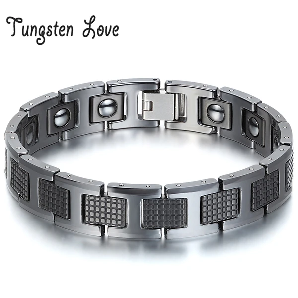 Wholesale Jewelry Black Germanium Health Magnetic Therapy Radiation Fatigue Bracelets Tungsten Bracelet Men bracelet pulsera | Украшения и