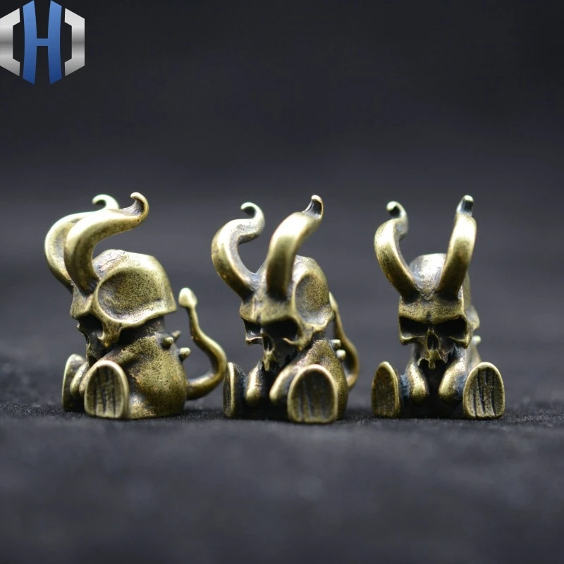 Новый Кулон из чистой латуни маленький дьявол нож ремень зонтик веревка кулон