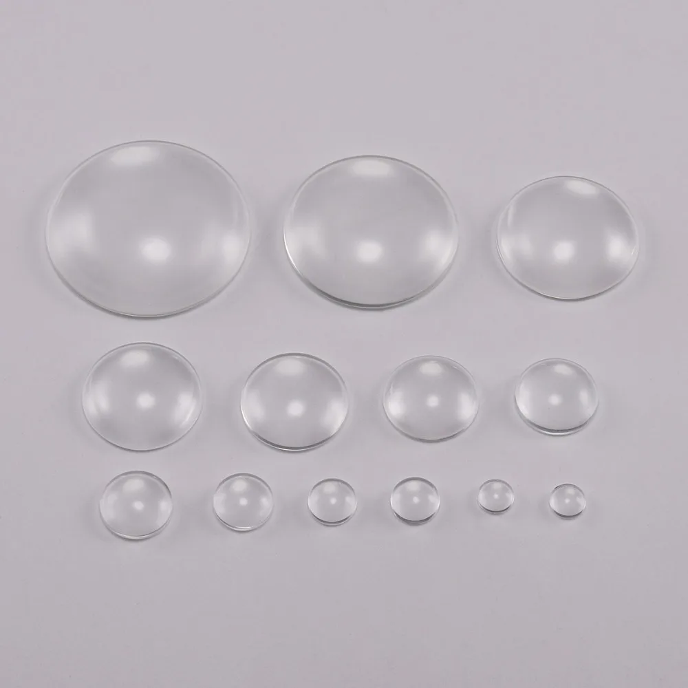 8, 10, 12, 14, 16, 18, 20, 25 мм круглый плоский прозрачный стеклянный кабошон, прозрачный Кристальный кабошон, камея, принадлежности для Diy ювелирных изделий
