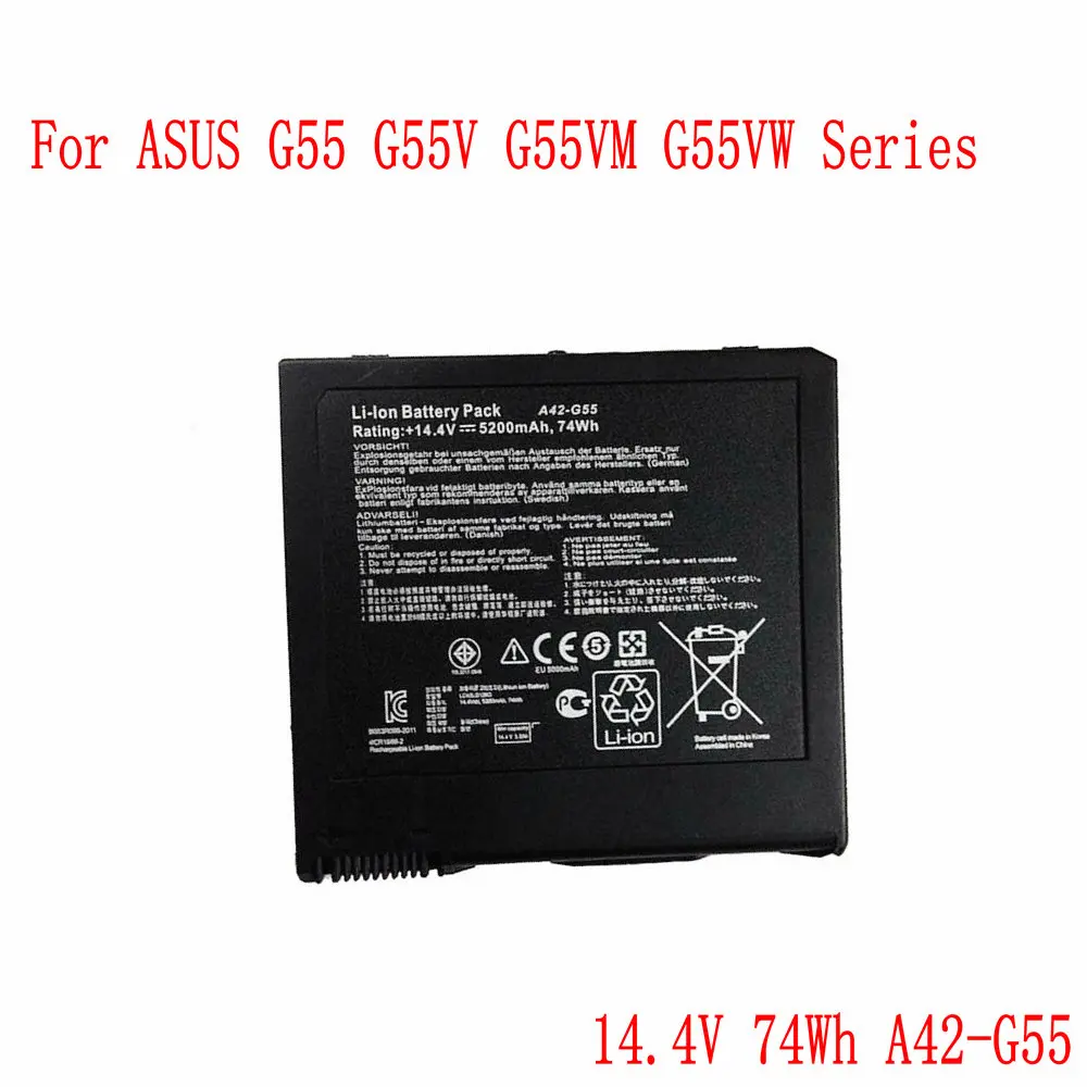 14 4 V 74WH A42 G55 Аккумулятор для ноутбука ASUS G55V G55VM G55VW Series|Аккумуляторы ноутбуков| |